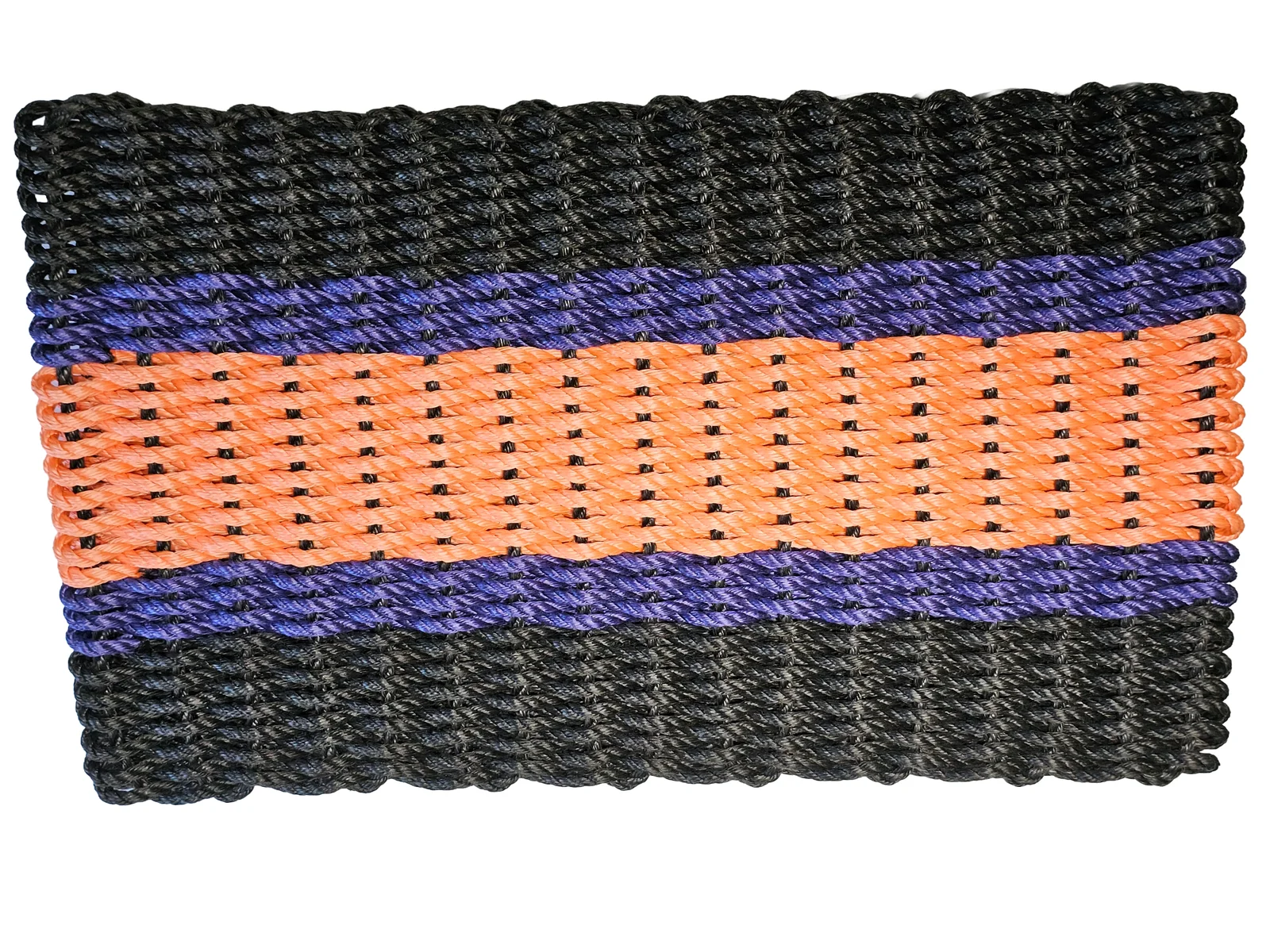Lobster Rope Doormats of Florida 2 Black 2 Purple 1 Orange stripes
