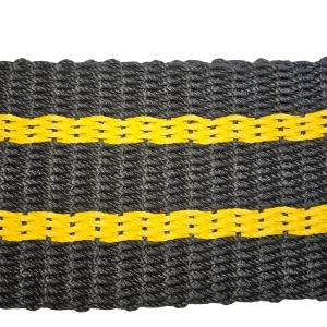 Lobster Rope Doormats of Florida in 3 Black 2 Yellow stripes
