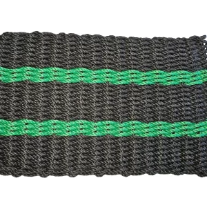 Lobster Rope Doormats of Florida in 3 Black 2 Green stripes