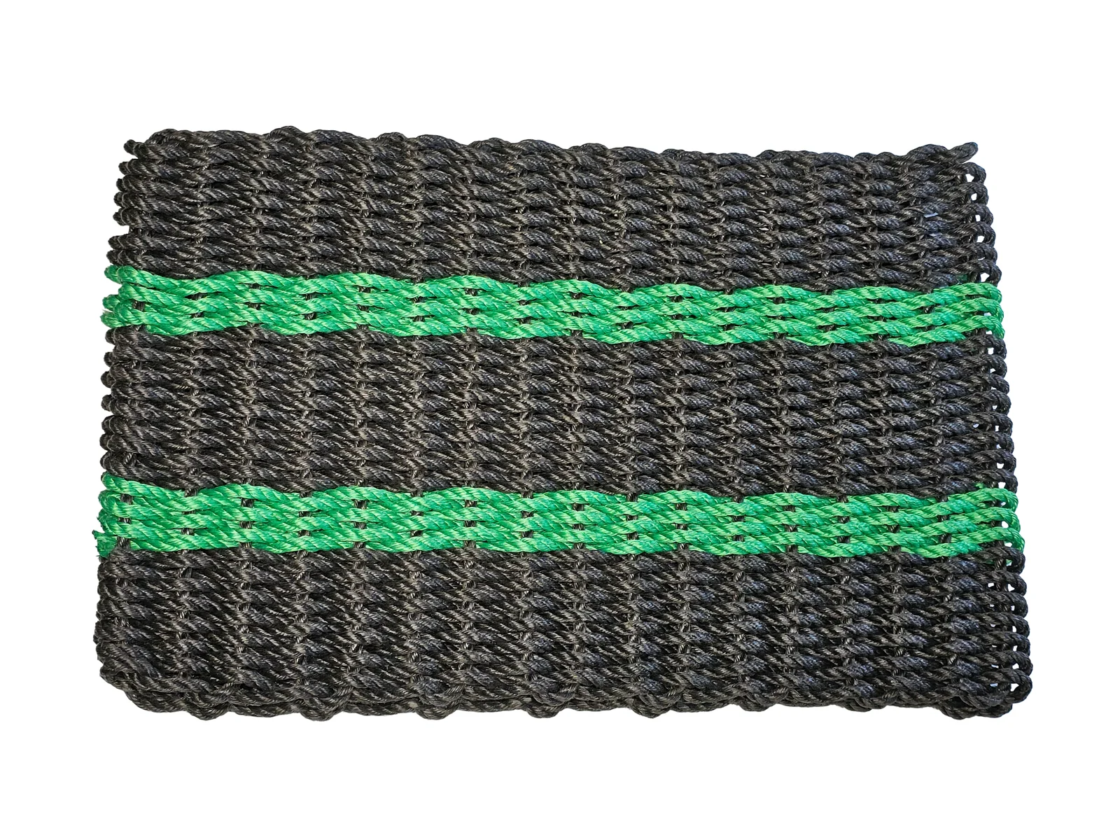 Lobster Rope Doormats of Florida in 3 Black 2 Green stripes