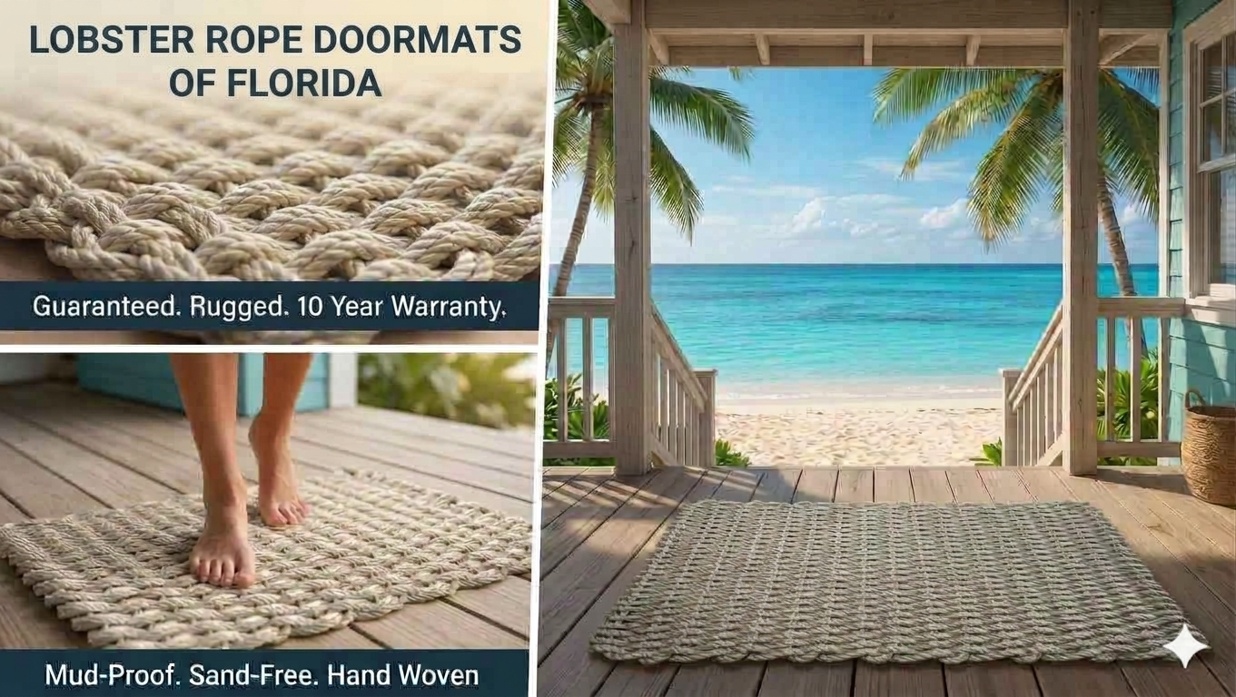 Lobster Rope Doormats of Florida in Dark Tan
