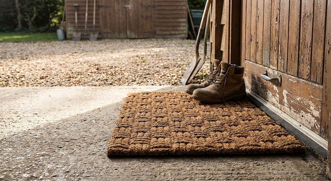 Durable outdoor doormats for garage side entries