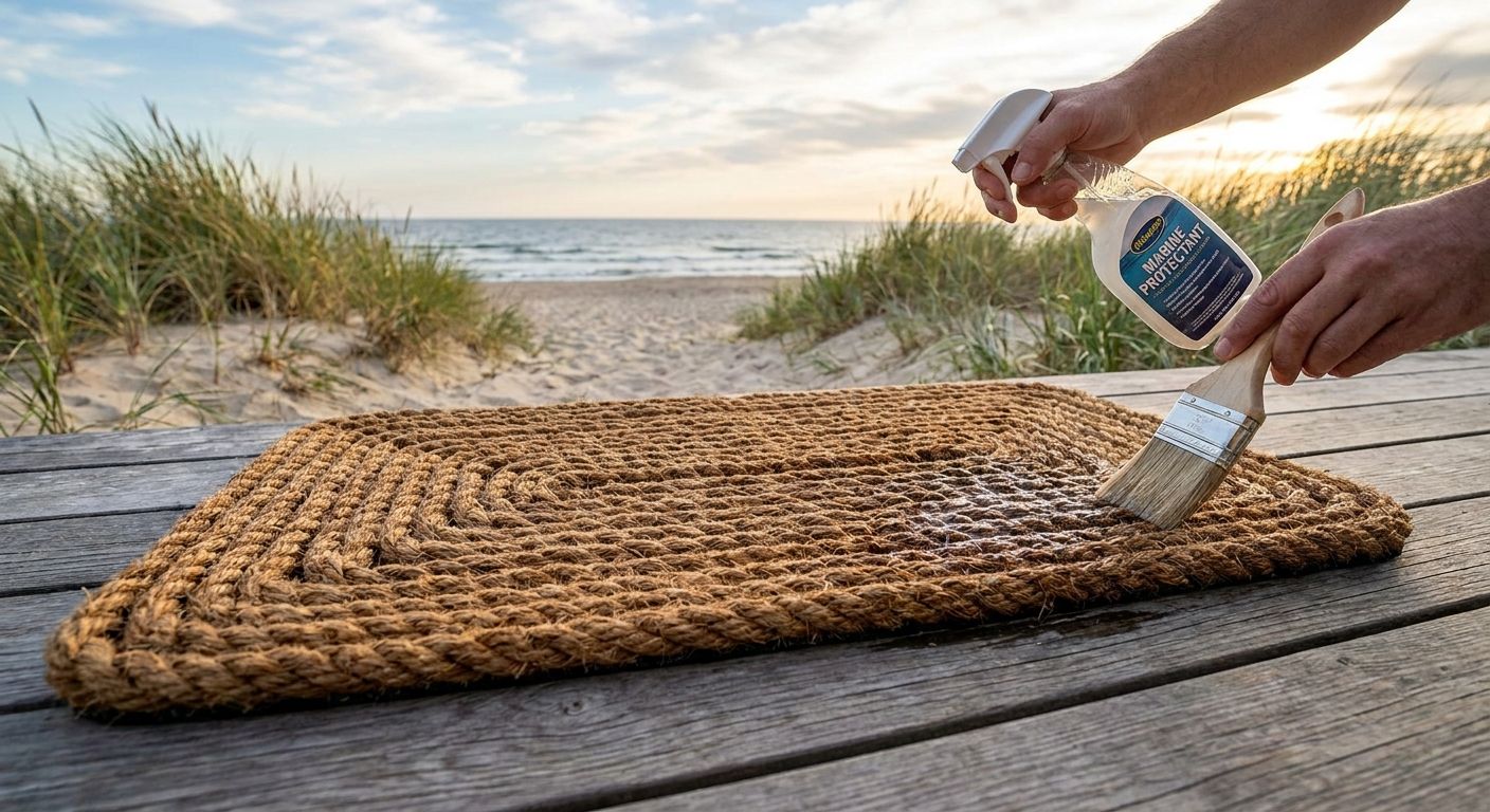 How to protect a rope doormat from salt water