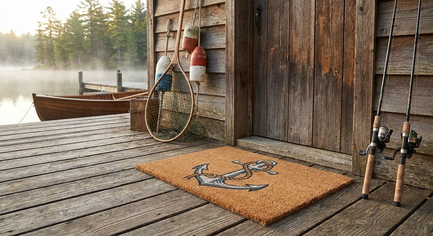 Nautical doormats for fishing camps