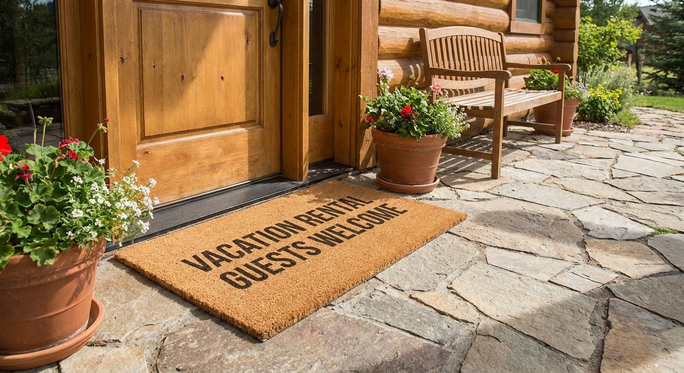 Outdoor entryway mats for vacation rental hosts