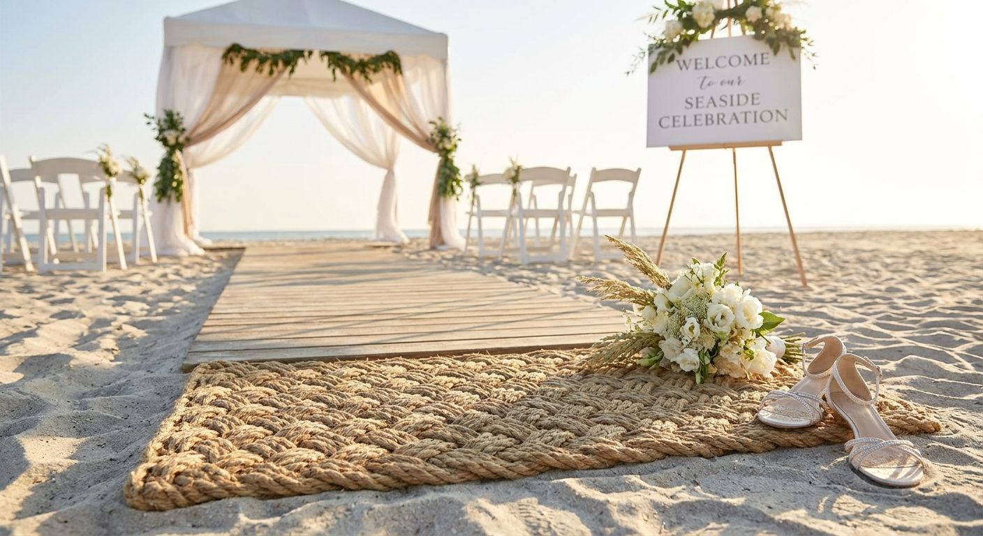 Rope doormats for coastal wedding venues