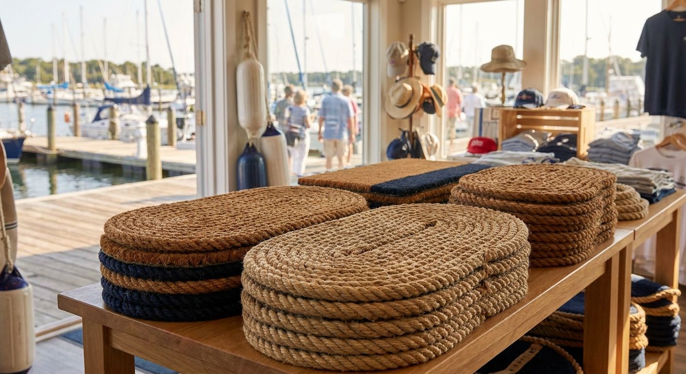 Rope doormats for marina retail shops
