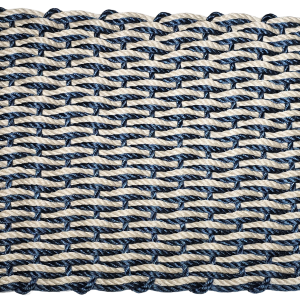 Lobster Rope Doormats of Florida in Navy Light Tan