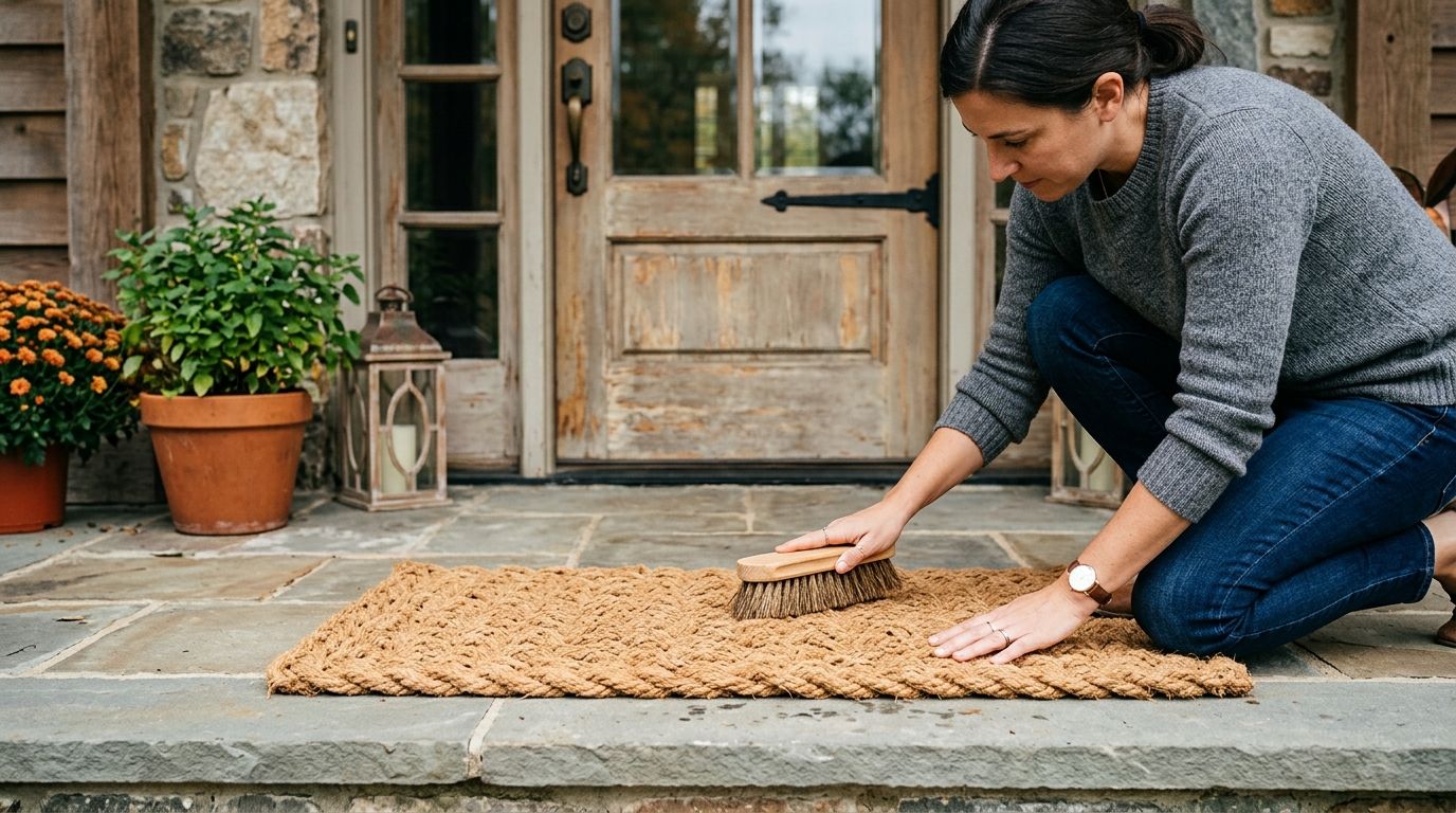 How to break in a stiff new rope doormat