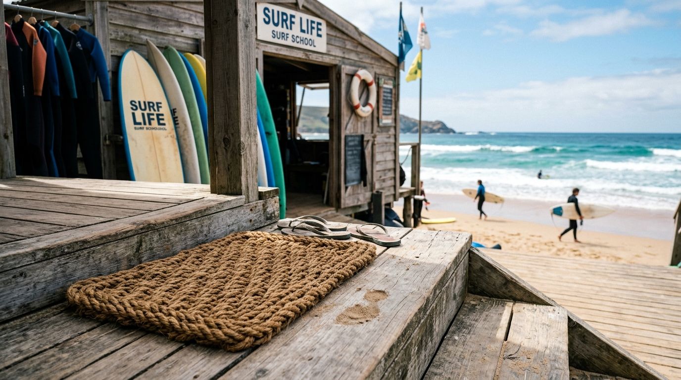 Rope doormats for coastal surf schools