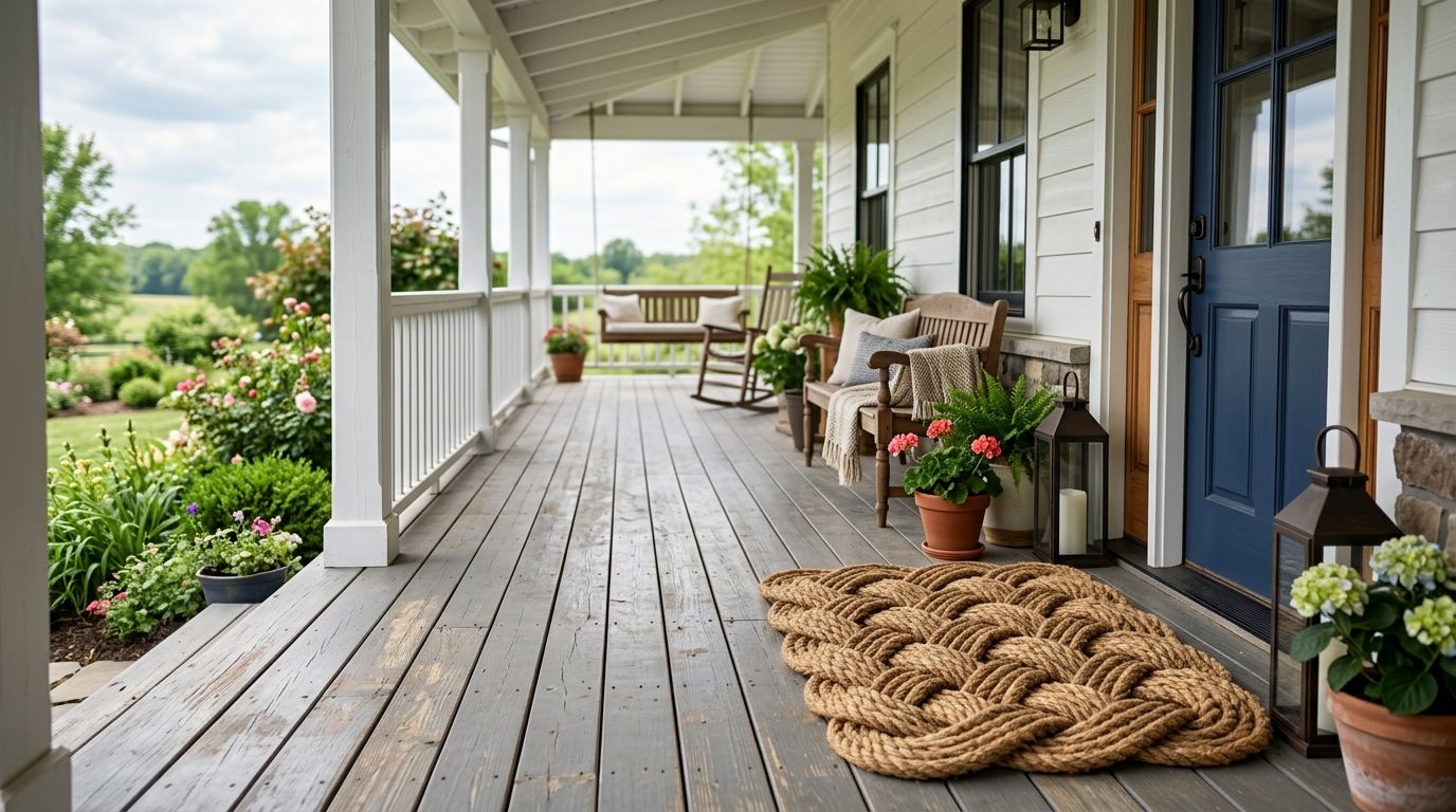 Rope doormats for wraparound porches
