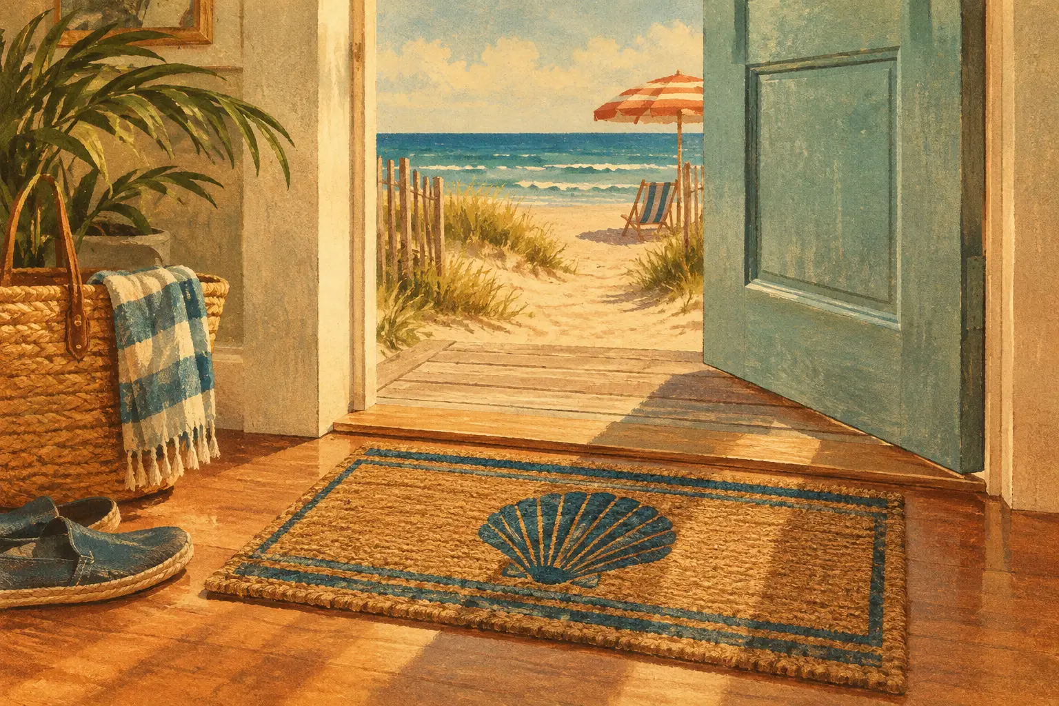 Beach Rental Entryway Mat Example for Easy Care